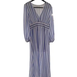 Avec Les Filles Striped Long Sleeve Dress